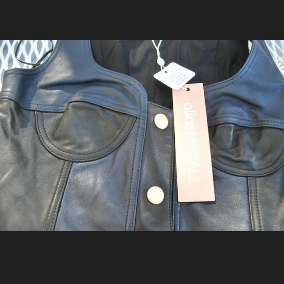 Alice McCall Disco Button Leather Mini Dress - Picture 5 of 7